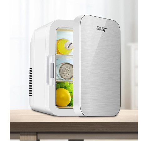 Mini frigider cosmetice, Cyrax, dubla functie de incalzire/racire, portabil, 8L, gri