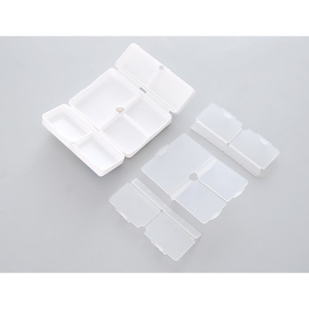 Cutie depozitare medicamente, 7 compartimente sigilate individual, pliabila, portabila,  Alb/Rosu