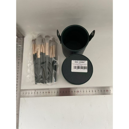 Set 14 Pensule de Machiaj cu Peri Moi, Cyrax, cu Suport pentru Depozitare, Verzi