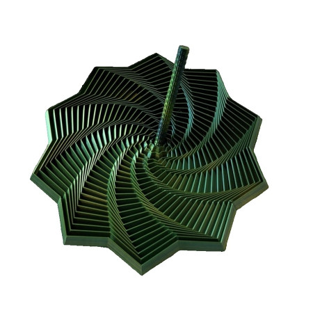 Jucarie Decompresie, Cyrax, Model Stea 3D, DuoChrome, Maner Spirala, Turn Magic Geometric, Multiple Forme, Anti-stress, 11 cm, Negru/Verde