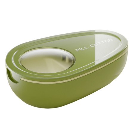 Cutie Taiat Pastile si Depozitare Medicamente,  Verde, 8x5x2.65 cm, Compacta si Portabila, Ideala Pentru Calatorii