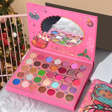 Trusa de Machiaj, KEVIN & COCO, Snowy Christmas, 70 culori, 22.5 x 17 x 2 cm, Multicolor