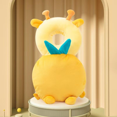 Perna tip Rucsac pentru Protectia Capului,  Tetiera tip Girafa, pentru Bebelusi, 33x6x19 cm, 180 g, Galben