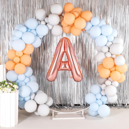 Balon Folie Metalizata Litera A, Cyrax, 80 cm, Umflati cu Heliu sau Aer, Ambalaj Individual, Pai inclus, Rose Gold