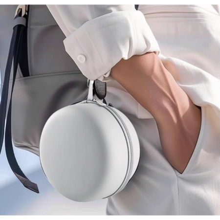 Perna de Calatorie in Forma de U,  Pentru Gat si Cap, Umplutura din Spuma cu Memorie, 30x30 cm, Sistem Prindere Capse, Cutie de Depozitare, Gri