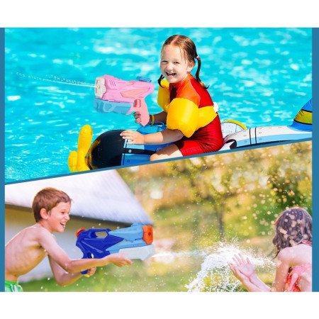 Pistol cu Apa pentru Copii, Rezervor, Pentru Piscina/Plaja, Cyrax, 6ani+,  3 duze, Albastru, 770ML