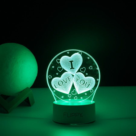 Lampa LED decorativa,  3D, cu text 