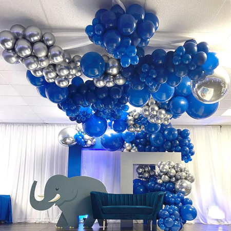 Set 12 Baloane, Cyrax, din Latex Standard, 30 cm, Albastru