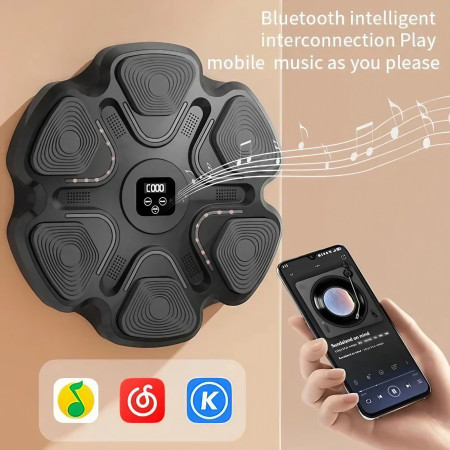 Aparat Box Cu Muzica, Montabil pe Perete, Cyrax, Negru, Difuzor, Bluetooth, Iluminare LED, 38 x 27 x 32 cm, Manusi Incluse