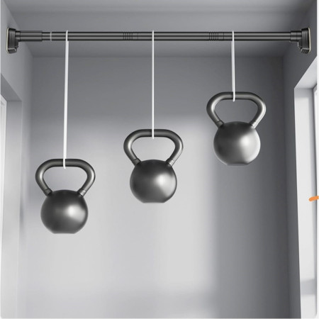 Bara Telescopica Multifunctionala,  din Otel Inoxidabil si ABS, Utilizare Universala, Extensie 220 - 240 cm, Fara Perforare Perete, Negru