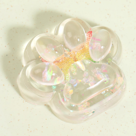 Jucarie Antistres Squishy, Cyrax, Labuta de Pisica Pufoasa, cu Revenire Lenta, 7 x 6.5 cm, Model Fluturi, Multicolor