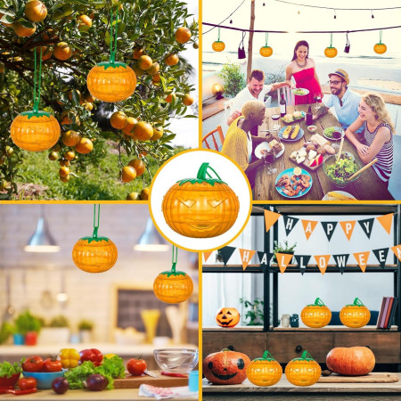 Set 2 Capcane pentru Insecte,  Forma de Dovleac, 12x9.2x12.2 cm, din ABS, Portocaliu