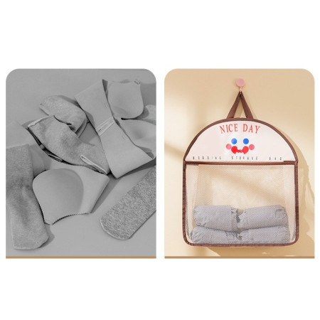 Geanta de Depozitare,  Tip Saculet, de Agatat, Multifunctionala, din Plasa, 40 x 10 x 44 cm, Maro