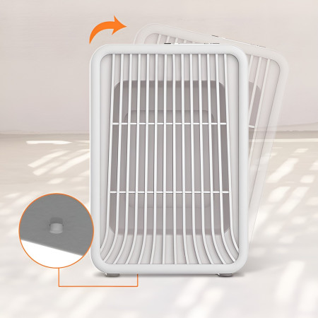 Mini Incalzitor pentru Birou,  Incalzire si Racire, 1000-1200W, cu Lumini, cu Maner, Lungime Cablu 1.5 m, 3 Trepte de Temperatura, 15.3x13.8x22.5 cm, Alb