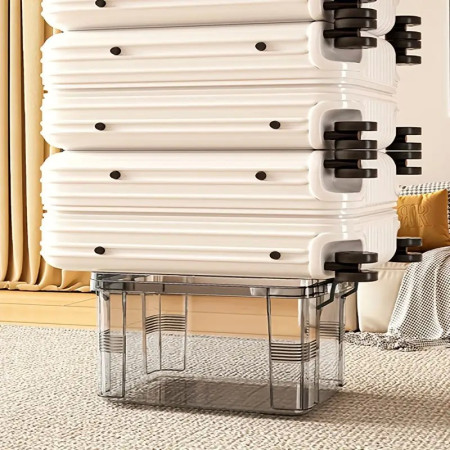 Cutie De Depozitare,  Tip Valiza, pentru Alimente, Jucarii, Accesorii, Transparent-Gri, Marime M, 31.5x23x19 cm