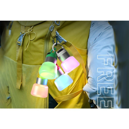 Lampa Portabila,  de Voiaj/Camping, Incarcare USB, IPX5, LED RGB, din ABS, 300 mAh, 10 x 5.5 x 5.5 cm, Verde