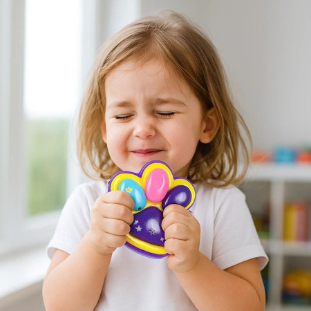 Jucarie Antistres Squishy, Cyrax, cu Revenire Lenta, Labuta de Pisica Pufoasa, 7.5 cm, Ambalaj Transparent, Model 27056, Multicolor