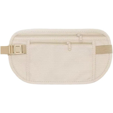 Borseta Anti-Furt, Cyrax, 2 Compartimente, Reglabila, Unisex, pentru Documente, Carduri, Telefon, Bej