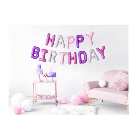 Set baloane folie Cyrax, Happy Birthday, 40 cm, multicolor