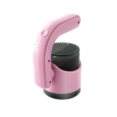 Aparat Pentru Curatat Scame, Par Si Praf,  cu LED, Pentru Diferite Tipuri De Material, Cu Lame Din Otel Inoxidabil, Compartiment de Depozitare, Maner Reglabil, 11x10.5x8.7 cm, Roz