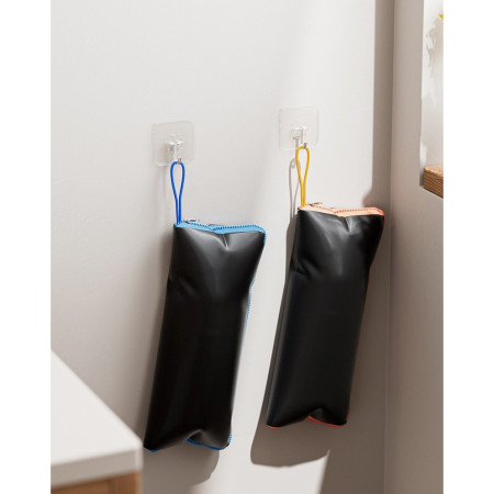 Husa Depozitare Umbrela,  Impermeabila, Interior Microfibra, cu Fermoar, 28 x 12 cm, Negru/Albastru