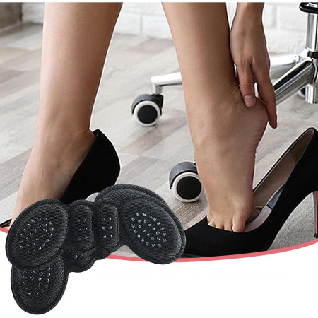 Set 2 Branturi cu Pernute pentru Calcai,  Suport Interior pentru Incaltaminte, Marime Universala, Aderent pe Piele, Negru