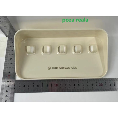 Raft de Depozitare cu Carlig,  Pentru Chei, Bijuterii, 20.3 x 4.6 x 10.3 cm, Alb