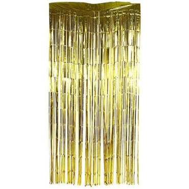 Perdea Franjurata, Cyrax, Model Decor Petrecere, pentru Fundal de Poze, Amenajare Colorata a Petrecerii, Dimensiune 100x200 cm, Gold