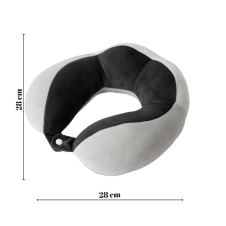 Perna de Voiaj  Pentru Gat, din Bumbac, 4 Cocoase Pentru Confort, Accesoriu de Voiaj, Birou, Masina, Sistem Prindere Capse, Negru