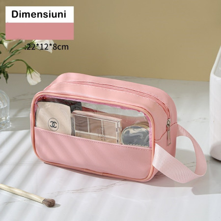 Geanta cosmetice Cyrax, pentru voiaj sau organizare, 22 x 12 x 8 cm, roz