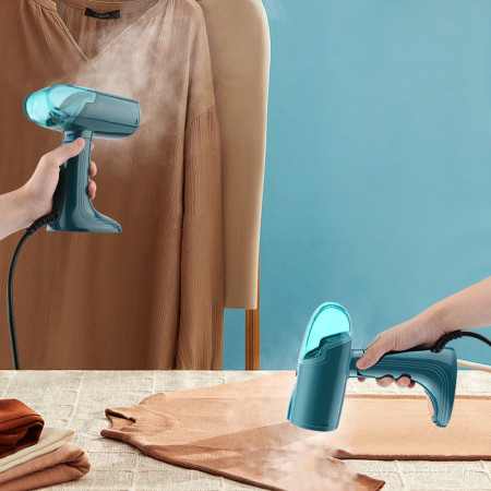 Aparat de Calcat Haine,  Aparat Portabil pentru Calcat Haine, Perfect pentru Calatorii, 20 x 10.5 x 8.7 cm, 1500 W, 220 V, Turcoaz