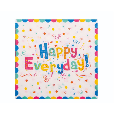 Set 20 de Servetele de Masa, Cyrax, Model Happy Everyday, 17 x 17 cm, Multicolor