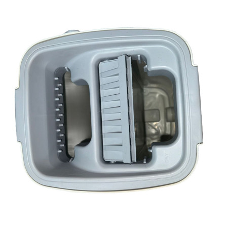 Set de Curatenie,  Mop si Galeata, Capacitate 5.7 l, 4 Rezerve Microfibra Incluse, Plastic, Utilizare Umeda/Uscata, Stoarcere Fara Maini, Albastru/Alb