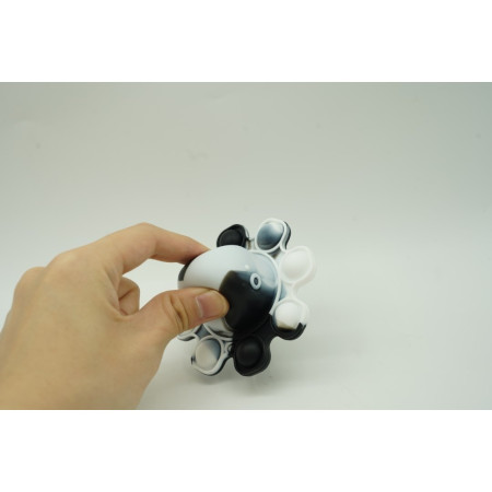 Jucarie antistres din silicon, Cyrax®, Pop It Now and Flip It, Caracatita reversibila, Multicolor, V8