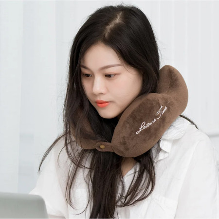 Perna de Calatorie,  Pentru Gat, din Bumbac, cu 4 Cocoase, Ajustabila, Maro