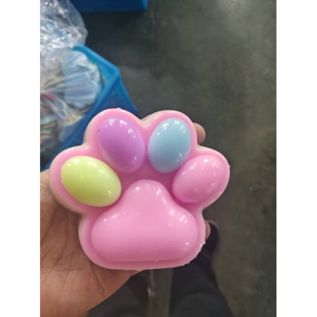 Jucarie Antistres Squishy, Cyrax, Labuta de Pisica Squeeze Toys, cu Revenire Lenta, 7.5 cm, Model 270529, Multicolor