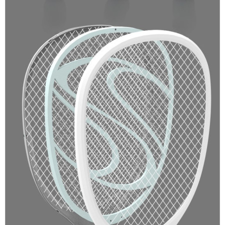 Paleta Electrica pentru Tantari, Muste sau Insecte LED,  Reincarcabila, Incarcare USB, Plastic, Casa si Gradina, Anti-insecte, Alb-Albastru