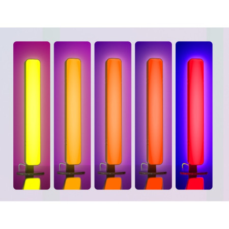 Lampa de Birou,  RGB Colorat, 14 LED, Putere 5V, Telecomanda cu 24 de Taste, Cablu USB, Negru, 25.5x4x3.5cm