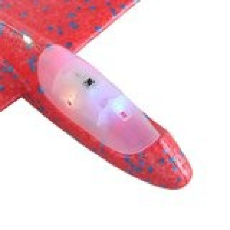 Avion Planor Cyrax, cu Lumini pe Toata Lungimea, din Poliester, 48 cm, Rosu