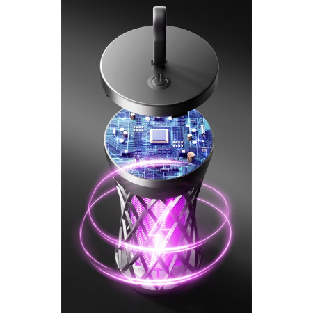 Lampa Anti-Insecte,  Lumina UV, Electrica, Incarcare USB, 5V, 1A, Silentioasa, 12 x 6 m, Gri