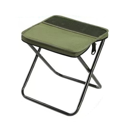Scaun Taburet Pliabil pentru Camping,  pentru Adulti, Scaun Portabil, Pescuit, din Panza Oxford si Cadru Metalic, Mare 31 x 29 x 25 cm, Verde