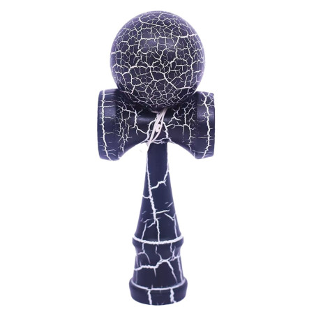 Kendama X Originala, Profesionala, Cyrax, Kendama Cracked, din Lemn – 18 cm, Crack Albastru inchis/Gri