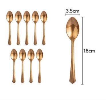 Cyrax Set 10 Linguri de unica folosinta 15 x 3.3 cm, bronz