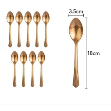 Cyrax Set 10 Linguri de unica folosinta 15 x 3.3 cm, bronz