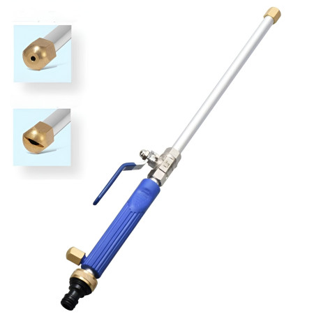 Set Accesoriu cu Presiune Reglabila, Cyrax, pentru Furtun, cu Duze si Conector, Pulverizator de Apa, Tija de Stropit, 46.5 cm Lungime, Albastru