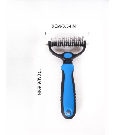Pieptene pentru Părul de Animale,  Dispozitiv de Îngrijire cu Două Fețe, Îndepărtarea părului, Albastru