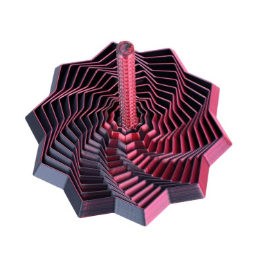 Jucarie Decompresie, Cyrax, Model Stea 3D, DuoChrome, Maner Spirala, Turn Magic Geometric, Multiple Forme, Anti-stress, 8.6 cm, Negru/Rosu