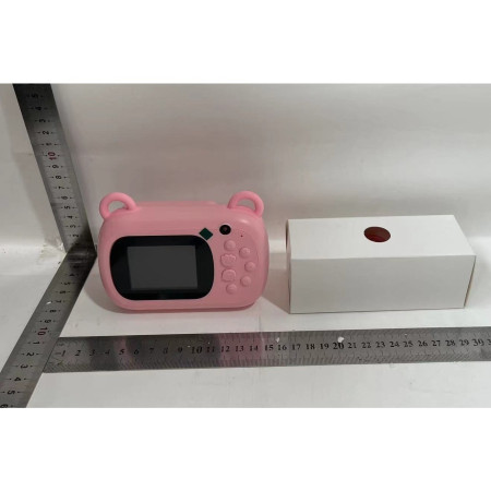 Camera Instantanee pentru Copii, Cyrax, Camera Frontala + Selfie, cu Functie de Printare, Cablu USB-C, Bluetooth, Compatibil iOS/Android, Imprimare APP, Model Iepure Love, Roz