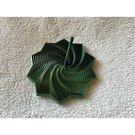 Jucarie Decompresie, Cyrax, Model Stea 3D, DuoChrome, Maner Spirala, Turn Magic Geometric, Multiple Forme, Anti-stress, 8.6 cm, Negru/Verde