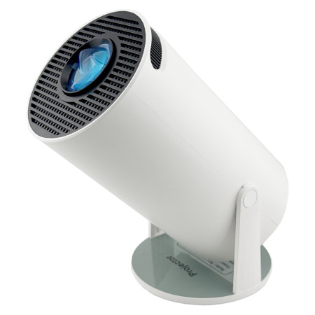Video Proiector Portabil cilindric HY300,  Inteligent, HD 1280×720, Wireless, Compatibil cu Android/iOS, AC, 19 x 11 x 9 cm, Alb